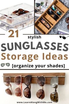 Need help storing your sunglasses collection? Check out these 21 storage ideas for your shades. Which one will work for you? 

(PS not every idea will work for you...e.g. you may have too many sunglasses in your collection for certain ideas, but I bet at least one of the ideas will help you.)


#sunglassesstorageideas  #sunglassesorganizer  #sunglassesstorage  #sunglassesorganizationideas Sun Glass Storage, Sun Glasses Storage Ideas, Sun Glass Storage Ideas, Sunglass Storage Ideas Diy, How To Store Sunglasses, Sunglasses Organization Ideas, Glasses Organizer Diy, Sunglass Storage Ideas