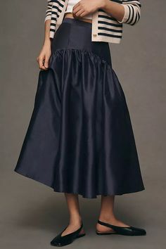 Hutch Drop-Waist Midi Skirt | Anthropologie Anthropologie Winter, Drop Waist Skirt, Skirt Looks, Medium Tv Show, Glamorous Fashion, Skirt Trends, Technology Fashion, Celebrity Lifestyle, Exclusive Dress