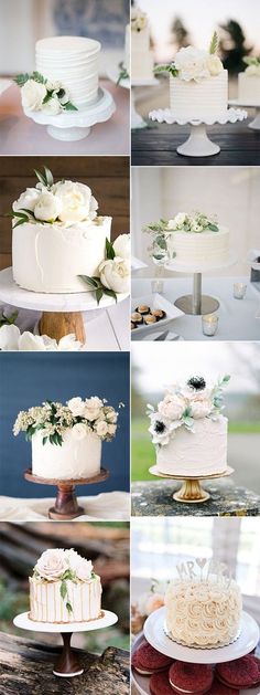 many different types of wedding cakes and desserts