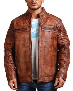 Premium Cowhide Leather Jacket For Mens  Step into timeless elegance with our Premium Cowhide Leather Jacket, crafted meticulously for those who appreciate luxury and style. This jacket isn't just an accessory; it's an experience. Here's why: ✓ Made from top-tier Cowhide leather, ensuring durability and a supple touch that improves with age. ✓ Designed to be your go-to choice year-round, offering comfort and style in every season. ✓ Whether it's a casual outing or a party, this jacket elevates y Distressed Brown Long Sleeve Outerwear With Pockets, Vintage Brown Leather Jacket For Winter, Vintage Brown Leather Jacket With Long Sleeves For Winter, Vintage Brown Long Sleeve Outerwear For Fall, Distressed Brown Leather Jacket For Fall, Winter Vintage Brown Biker Jacket With Pockets, Distressed Brown Long Sleeve Leather Jacket For Fall, Vintage Brown Long Sleeve Biker Outerwear, Distressed Brown Long Sleeve Outerwear For Fall