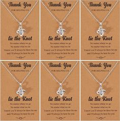 thank you necklaces for the bride and groom to be engraved on each one with their names