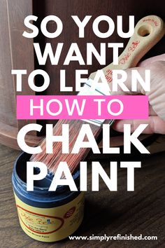 A picture of a container of blue paint and a paint brush dipping into the container Chalk Paint Crafts, Paint For Beginners, How To Chalk Paint, Chalk Paint Finishes, Distressed Furniture Diy, Paint Guide, Chalk Paint Makeover, Paint Chalk, Dresser Ideas