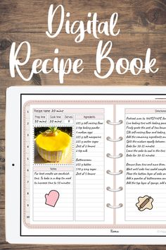 the digital recipe book is open on top of a tablet