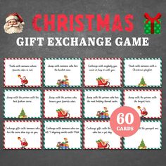 christmas gift exchange game with santa clause and presents