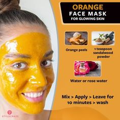 How To Get Rid Of Oily Skin: 10 Effective DIY Facial Mask Ideas - LifeHack Get Rid Of Oily Skin, Orange Face Mask, Diy Facial Mask, Mask Recipes, Sandalwood Powder, Glowing Skin Mask, Mask Ideas