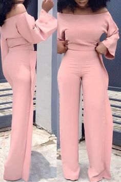 Two Piece Outfits Pants Classy, Homecoming Pants, Palazzo Outfits, Two Piece Outfits Pants, Romper Long Pants, Suit Type, Womens Jumpsuits Casual, Satin Style