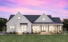 this is an artist's rendering of the farmhouse style house plans for your home