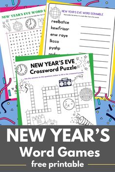 new year's word games for kids to print