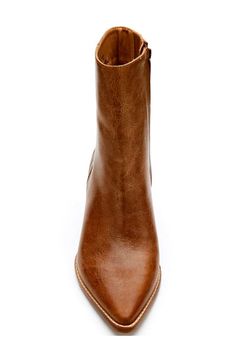 "Find MATISSE Caty Western Pointed Toe Bootie on Editorialist. A slender silhouette updates a Western-inspired boot set on a chunky, stacked heel and shaped with an elongated pointy toe. 2 1/2\" heel (size 8.5) 6 1/2\" shaft Side zip closure Leather or genuine calf-hair (Brazil) upper/textile lining/leather sole Made in Brazil Women's Shoes" Matisse Caty Boot Outfit, Total Girl, Frock And Frill, Money Fashion, Shoe Fits, Style And Grace, Athletic Outfits, Crazy Shoes, Calf Hair