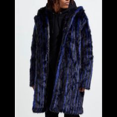 Black L-Blue Hooded Faux Fur Coat. Bnwt. Unstructured And Oversized Fit. Bought For A Photo Shoot And Never Returned. Extra Large Snaps In Front. And Sweeping Oversized Hood. Super Fun Coat, Limited Buy Special Edition. Sold Out. Size S Fits Like A M Faux Fur Long Sleeve Outerwear For Streetwear, Long Sleeve Faux Fur Outerwear For Streetwear, Urban Outfitters Winter Streetwear Outerwear, Blue Long Sleeve Outerwear From Urban Outfitters, Blue Long Sleeve Outerwear By Urban Outfitters, Winter Faux Fur Outerwear For Streetwear, Winter Oversized Outerwear By Urban Outfitters, Oversized Winter Outerwear By Urban Outfitters, Urban Outfitters Oversized Winter Outerwear