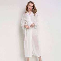 Victoria's Secret Embroidered Lace Peignoir Robe. White Mesh, Sequins & Lace. Size M/L. Maxi With 3/4 Sleeves. 25” Armpit To Armpit, 16” Sleeve Inseam, 11” Kimono Sleeve Width, 58” Length. Belt Missing. Similar To Stock Photo, Not Exact. Nwt Nightgown Sold Separately. 256 White V-neck Robe For Sleep, Elegant Long Sleeve Sleepwear For Vacation, White V-neck Kimono For Daywear, White Long-length Sleepwear For Loungewear, Spring Wedding Night Sleepwear With Open Front, White Sheer Sleepwear For Loungewear, White Sheer Loungewear, Sheer Long Sleeve Summer Nightgown, Sheer Long Sleeve Robe For Wedding Night