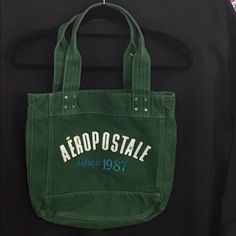 Nwot (Price Tag Came Off Plastic Attachment) Forest Green Authentic “Aeropostale Since 1987” Tote Bag Casual Green Bags, Retro Green Cotton Bag, Casual Green Bag With Letter Print, Casual Green Cotton Shoulder Bag, Vintage Green Cotton Bag, Bags Vintage, Price Tag, Aeropostale, Canvas Bag