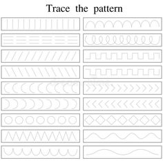 trace the pattern worksheet for children to practice their handwriting and writing skills royalty illustration