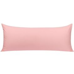 the pink pillow case is shown on a white background and it has a light pink color