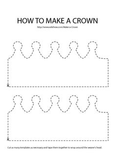 how to make a crown worksheet for kids and toddlers - free printable