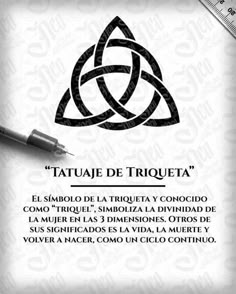 an image of a pen and paper with the words tatue de triqueta