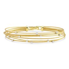 Paul-Morelli-Unity-Wire-Bundle-Bracelet-BR4017-18WD Flexible Bracelet, Cognac Diamonds, Platinum Rose Gold, Diamond Bangle, Wire Bracelet, Gold Wire, Bracelet Collection, Smokey Quartz, Matching Bracelets