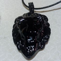 This Is A Beautiful, Bold, Handmade, Lions Head Pendant Necklace. It Is Made From Black Agate And Carved Into A 3d Version Of A Lion With His Mane. It Comes With A Matching Black Corded Necklace With An Extension. The Pendant Measures Approximately 2"X 1 1/4". I Hope You Like It Too. Thanks For Stopping By And Feel Free To Leave Me A Fair Offer. Casual Black Pendant Jewelry, Casual Black Necklace For Gift, Handmade Black Metal Necklace, Men Choker, Corded Necklace, White Beads Bracelet, Lions Head, Agate Pendant Necklace, Emerald Bead