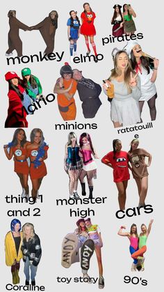 many different types of people in costumes