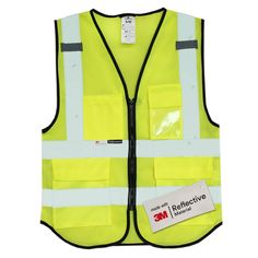 PRICES MAY VARY. Highly reflective: Made with 3M reflective material which allows you to be visible to drivers from up to 600ft. 2-inch-wide reflective strips across the shoulders, waist and back help to increase your visibility in dark and low-light conditions. Multi-functional pockets: Four large pockets with hook and loop fastenings, 1 inside pocket, 4 pen holders and a clear window pocket. All allow for extra convenience whilst in use. Material: Made from breathable mesh fabric - ideal for k Working Uniform, Multi Pocket Vest, Reflective Vest, 3m Reflective, Safety Vest, Work Uniforms, Reflective Material, Commute To Work, Personal Protective Equipment