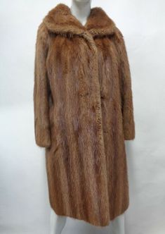 More than just a pretty picture.  Try Vendio Image Hosting.   DESCRIPTION: BEAUTIFUL & VERY STYLISH BROWN MUSKRAT FUR COAT FOR WOMEN! IT IS MADE FROM FULLY LET OUT SKINS, THE BEST! THE COLLAR TYPE IS "SHAWL", IT CLOSES WITH HOOK & EYE CLOSURES AND HAS TWO SIDE POCKETS. THIS ITEM IS PRE-OWNED: THE FUR AND THE INSIDE LINING ARE "MINT", THE SECOND BEST CONDITION! AFTER BUYING THIS ITEM, IT WOULD BE VERY MUCH APPRECIATED IF YOU COULD PROVIDE YOUR HEIGHT, WEIGHT AND BUST CIRCUMFERENCE, SO WE CAN ADJU Brown Long Fur Coat For Winter, Brown Long Fur Coat For Fall, Brown Winter Fur Coat For Formal Occasions, Brown Fur Coat For Formal Winter Occasions, Classic Brown Long Fur Coat, Classic Long Brown Fur Coat, Chinchilla Fur Coat, Knitted Jackets Women, Sable Fur Coat