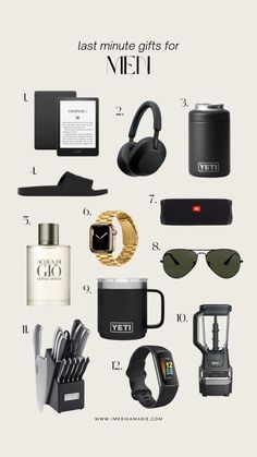 various items are arranged in the shape of a circle, including sunglasses, headphones and an electronic device