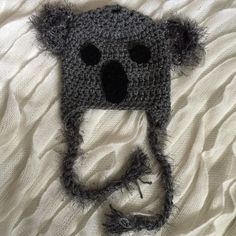 Crocheted koala bear hat. Super cute hat with furry trim and ears.  If you are unsure what size to order, please leave the head circumference in the note to seller box when placing your order. This item is made to order and turnaround time is 1-2 weeks plus shipping time, if you need your item(s) sooner, please convo us prior to placing your order. Prop Photography, Crocheted Hat, Kids Hat, Cute Hat, Animal Hats, Bear Hat, Cute Hats, Baby Hat, Kids Hats