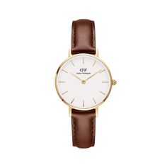 Daniel Wellington Classic Petite, Daniel Wellington Petite, Daniel Wellington Women, Brown Leather Strap Watch, Daniel Wellington Watch, White Dial Watch, Small Watch, Brown Watches, Brown Leather Watch