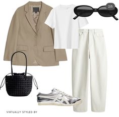 University Outfit, Cream Jeans, Olivia Rose, Virtual Fashion, Dark Beige, Work Looks, Business Fashion, Summer Wear, Spring Outfit