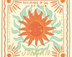 an orange and blue sun with the words, enlighte us sol in spanish