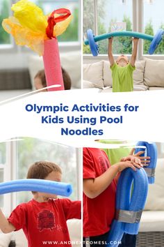 the olympic activities for kids using pool noodles are fun and easy to do