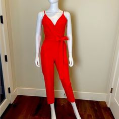 Red Asos Jumpsuit With Self Belt. Asos Jumpsuit, Pant Jumpsuit, Asos, Pants For Women, Size 4, Jumpsuit, Pants, Red, Women Shopping