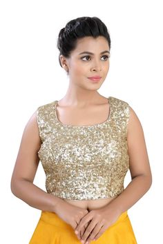 Shop Online Blouse in Gold Sequins Blouse, Sequence Blouse, West New York, Body Chains, Sequin Blouse, Gold Blouse, Blouse For Women, Gold Fabric, Blouse Online