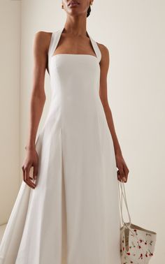 Lalita Cotton-Blend Midi Apron Dress By Khaite | Moda Operandi Design Clothes, Apron Dress, Fashion Design Clothes, Wedding Looks, Moda Operandi, Classy Outfits, The White, Designer Fashion, Apron