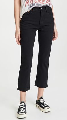 Levis 501 Cropped Jeans, Levis 501 Crop, Levis 501 Black, Jeans Fabric, Levi's 501, Levis Women, Crop Jeans, Levis 501, High Rise Jeans