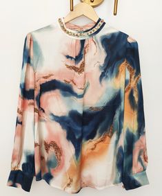 Sample sale: Women's silk blouse new 2022 Summer print! Options: -- Orange Wave: 100% mulberry silk Crepe. Mid-weight silk crepe ideal for summer wear. Garment chest measures 110 cm. Fits bust size up to 100-102 cm. -- Watercolor Abstract: 100% mulberry silk. Garment chest measures 108 cm. Fits bust size up to 100 cm. (rule of thumb: allow about 8-12 cm between body vs. garment at chest for sleeved silk tops) Fall Orange, Silk Tops, Summer Cool, Late Spring, Watercolor Abstract, Summer Jacket, Summer Prints, Sample Sale, Early Fall