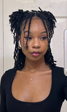 Mini Twists On Natural Hair, Easy Black Hairstyles, Twists On Natural Hair, Fresh Hairstyles, Half Up Half Down Hairstyle, Down Hairstyle, Protective Hairstyles For Natural Hair