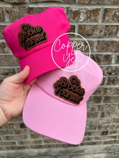 Pink Go Brooke Yourself Hat - One Tree Hill Hat The cross over we have all been waiting for! Bringing Brooke Davis and Barbie together in the cutest new way - this hat is the best accessory to have for those hot summer days coming up and to add a pop of color to your cutest outfit! Cute Brimmed Trucker Hat One Size Fits Most, Cute Brimmed Trucker Hat, One Size Fits Most, Cute Brimmed Trucker Hat, Fun Dad Hat With Visor, One Size Fits Most, Fun Visor Dad Hat, Fun Dad Hat With Visor, Trendy Pink Dad Hat One Size, Cute Dad Hat With Curved Brim, Brooke Davis