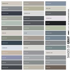 several shades of gray with the names and colors in each color, including blue, green,