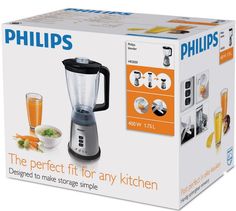 the philips blender is in its box and ready to be used as a juicer