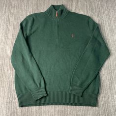 Vintage 2000s Polo Ralph Lauren Small Logo Stitched Embroidered Y2K Aesthetic Casual Preppy Green Half Zip Knit Sweater Large Mens Condition:  Excellent Used Condition  = No Flaws Measurements: Please see photos above for all measurements IF YOU BUY TWO OR MORE ITEMS USE THE CODE BUNDLE @ CHECK TO SAVE 20% WE SHIP WITHIN 24 HOURS AFTER PURCHASE! Please be aware that we do not offer free returns!! The Buyer is responsible for the cost of the return label. Follow us on TikTok & Instagram @findsnostalgic and tag us in your finds Casual Fitted Knitted Polo Sweater, Green Fitted Casual Sweatshirt, Green Cotton Polo Sweater For Winter, Polo Sweater Zip Up, Green Long Sleeve Casual Polo Sweater, Green Crew Neck Cotton Polo Sweater, Ralph Lauren Half Zip Pullover, Green Ralph Lauren Sweater, 90s Green Crew Neck Sweater