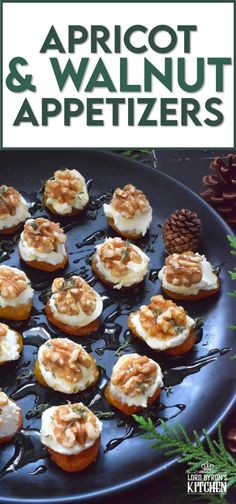 an image of appetizers on a plate with pine cones