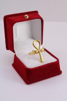 Ankh Cross Key of Life Ring 18K Gold Stamped | Pharaonic ankh ring Egyptian cross ring handmade jewelry Egyptian jewelry gift 5 Gr all sizes Weight Approx : 5 Gr All Sizes Available just tell us your Size ✔ IT IS Tested & SIGNED WITH THE EGYPTIAN Gold Government HALLMARK FOR 18K GOLD to Ensure Authenticity. ✔ Lovely gift idea ABSOLUTELY GORGEOUS, LOOKS FABULOUS ON. ✔ 100% Egyptian handmade. ✔ Condition: A brand-new, exactly as on the photos. ★ GIFTS ✔ All items are packaged in a velvet jewelry g Spiritual Cross Shaped Rings For Gift, Symbolic Ankh Ring As A Gift, Symbolic Ankh Rings For Gifts, Gold Cross Rings With Spiritual Style, Handmade Cross Ring As A Gift, Handmade Cross-shaped Ring For Gifts, Handmade Cross Ring For Gift, Handmade Cross Rings As Gifts, Yellow Gold Ankh Jewelry For Gift