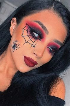 Nem Halloween Makeup, Maquillage Halloween Simple, Spider Makeup, Makeup Clown, Halloween Make-up Looks, Halloweenský Makeup, Holloween Makeup, Creepy Spider, Creepy Halloween Decorations