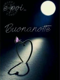 a heart shaped object with the words buononotte written on it in front of a full moon