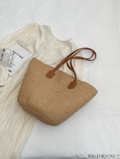 BagForLove - Vacation-Style Woven Straw Bag - Spacious and Chic Brown Bucket Bag With Long Handle, Casual Large Satchel Bag, Casual Large Capacity Bag In Natural Color, Large Casual Bags For Everyday Use, Large Casual Satchel Shoulder Bag, Casual Large Capacity Natural Bag, Large Size Beige Shoulder Bag, Large Summer Shoulder Bag For Daily Use, Casual Beige Handheld Bucket Bag