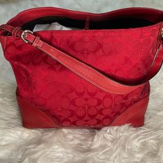 Like Brand New. Red Limited Edition Coach Shoulder Bag. Interior And Exterior In Immaculate Condition. Perfect For My Red Lovers. You Won’t Find Another. Designer Red Shoulder Bag For Travel, Designer Red Tote Bag, Designer Red Pouch Shoulder Bag, Designer Red Bag With Adjustable Strap, Designer Red Bags With Detachable Handle, Designer Red Bags With Handles, Designer Red Bag For Everyday Use, Designer Red Bag For Everyday, Designer Red Shoulder Bag