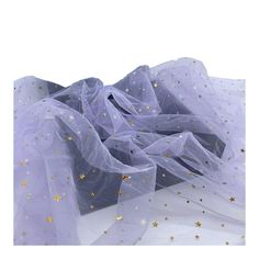 purple and gold stars sheer tulle