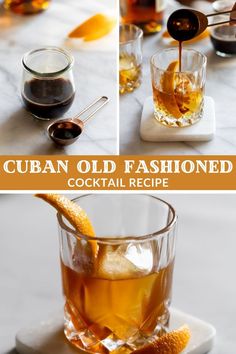 Cuban Old Fashion, Mezcal Old Fashioned Recipe, Ginger Old Fashioned Cocktail, Italian Old Fashioned Cocktail, Old Fashioned Recipes Cocktail Twists, Cuban Drinks Cocktails, Bitter Cocktail Recipes, Coffee Old Fashioned Cocktail, Coffee Old Fashioned