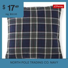 the north pole trading company pillow is on sale for $ 17 99 reg $ 50 00